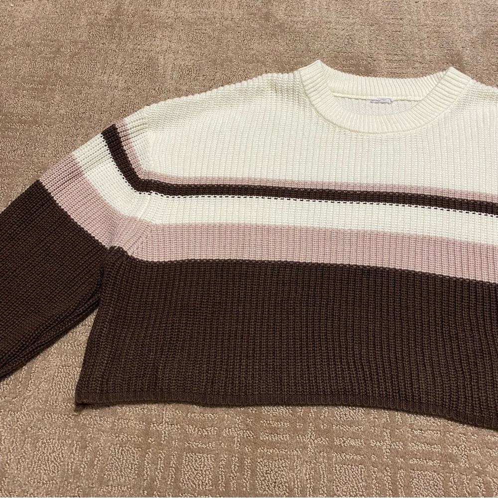 {Garage} Multi Color Knit Cropped Sweater ~ Size Large